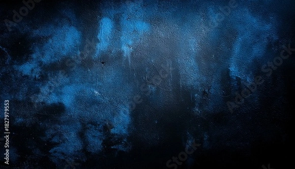 Obraz Dark Black And Blue Grungy Wall Background For Display Or Montage Of Product