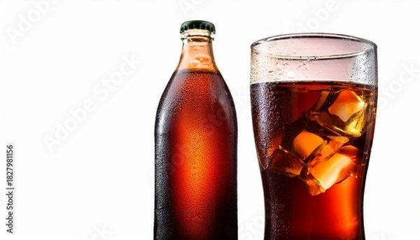 Obraz Isolated Cola Bottle And Glass