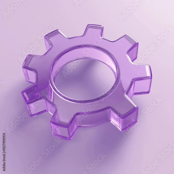 Obraz Purple Transparent 3D Gear Icon