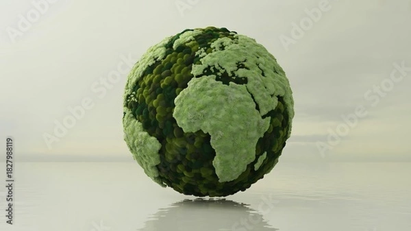 Obraz Green earth globe made from plants representing eco friendly environment

