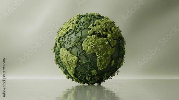 Obraz Sustainable green earth made from plants representing environmental conservation
