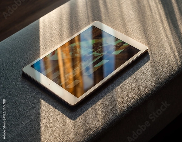 Fototapeta tablet pc on sofa