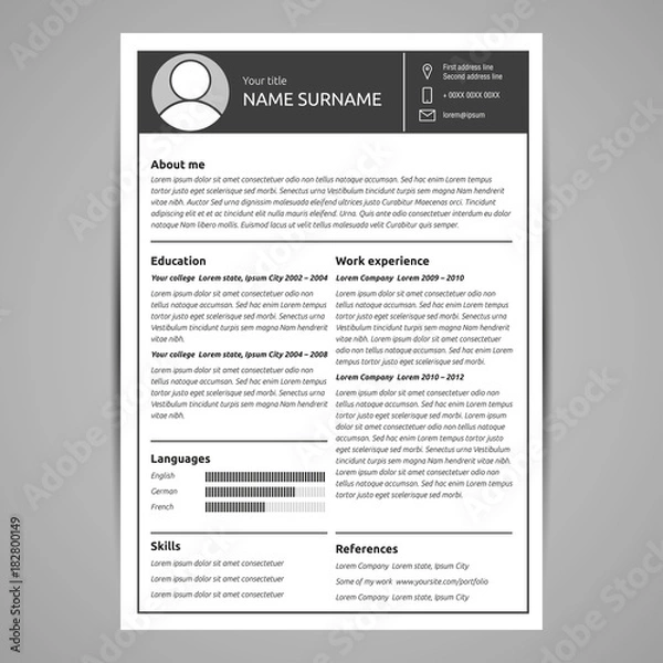 Fototapeta Resume template