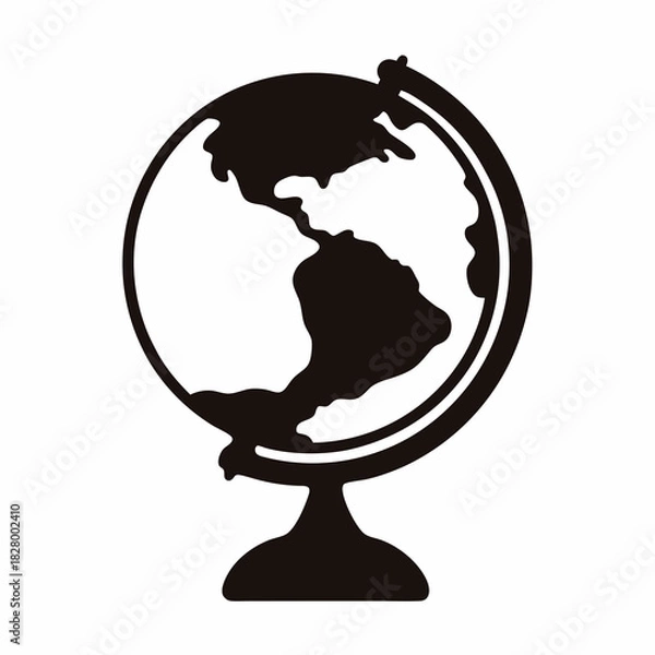 Fototapeta Silhouette of a globe showing North and South America continents on display