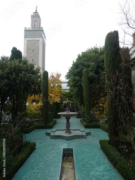 Fototapeta Paris, November 2025 : Visit of the magnificent city of Paris, Capital of France - Visit to the Grand Mosque of Paris, built to commemorate Muslims who died for France