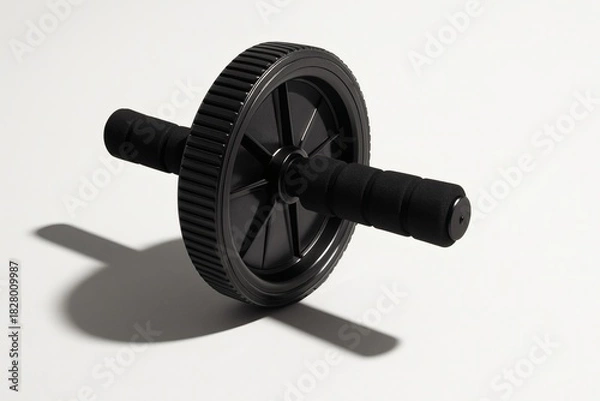 Fototapeta Dynamic Ab Roller Close Up with Shadow on White Background. Ab roller, fitness, core, workout, training, exercise, gym
