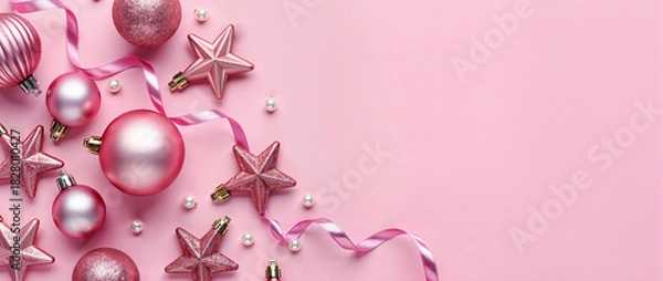 Obraz pink abstract christmas background