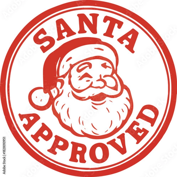 Obraz Santa Approved' Rubber Stamp Logo