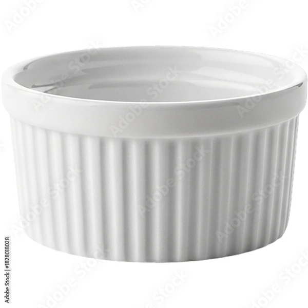 Fototapeta White Ceramic Ramekin Baking Serving Individual Desserts Souffl s Culinary Presentation on transparent background