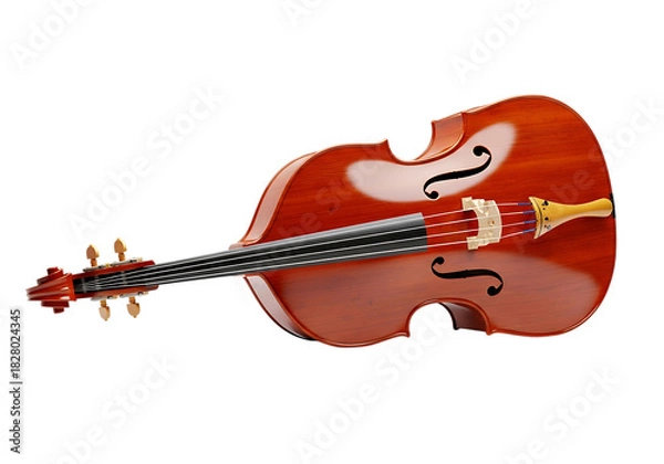 Obraz Elegant upright bass isolated on transparent background, a timeless musical instrument