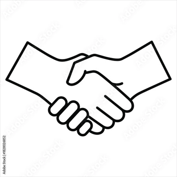 Fototapeta Business handshake icon agreement deal partnership vector concept isolated on white background, Vector
