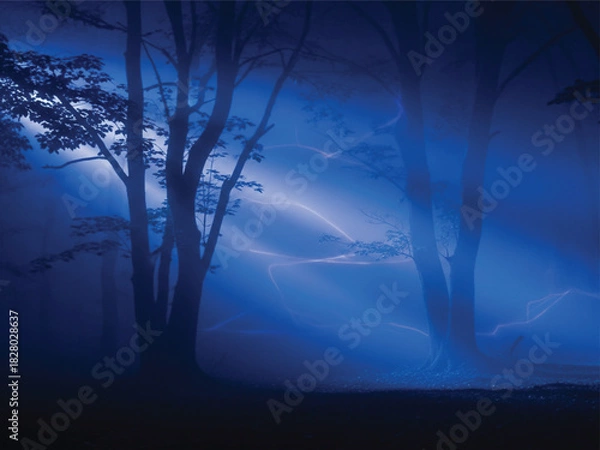 Fototapeta Deep indigo glowing abstract design with vector elements for creative projects