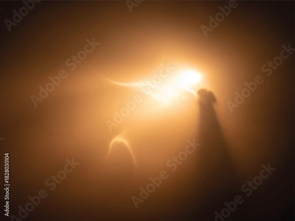 Fototapeta Warm brown glowing abstract design with cmyk colors and vector elements