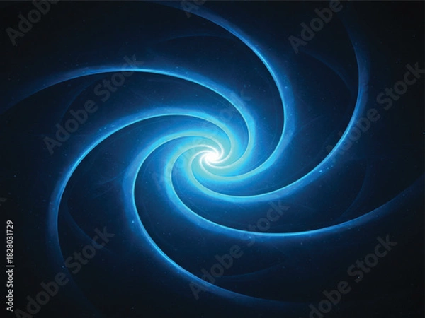 Fototapeta Neon blue abstract spiral design with modern and futuristic aesthetic vector illustration