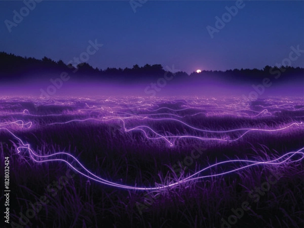 Fototapeta Royal purple neon abstract vector design with grayscale and cmyk color palette