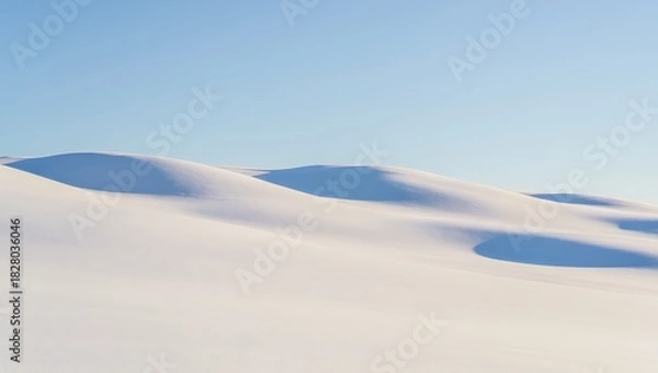Obraz Softly lit snow dunes under a clear blue sky