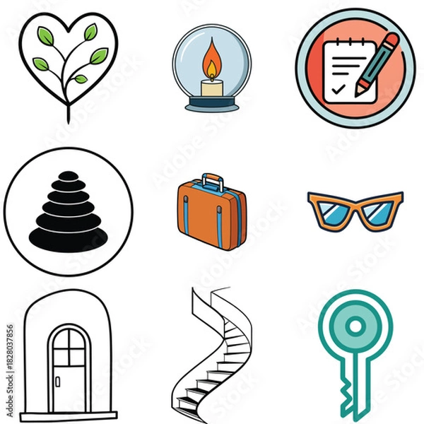 Fototapeta Growing heart vector design with vibrant colors and growth concept