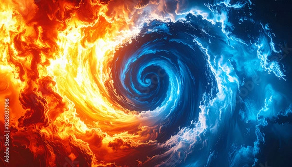 Fototapeta A storm of fire and water