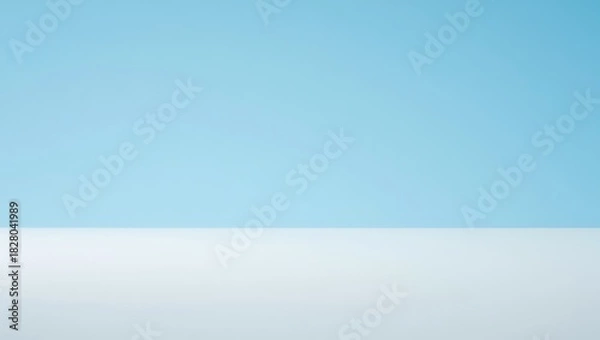Obraz Minimalist light blue sky and white surface background