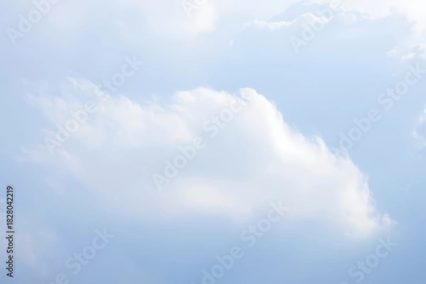 Obraz A single fluffy white cloud against a soft blue sky