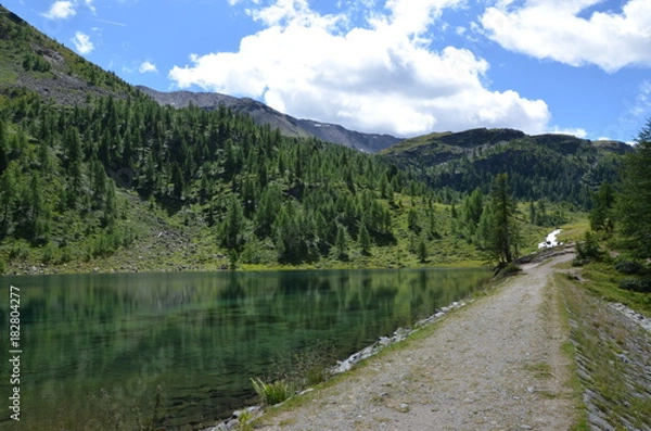 Fototapeta Stausee, Fischersee im Ultental