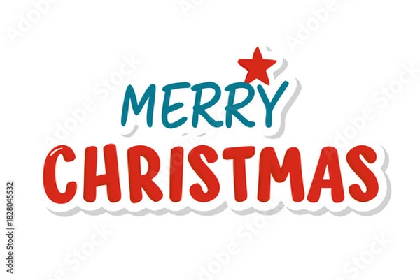 Fototapeta Bold Christmas Text with Star Accent