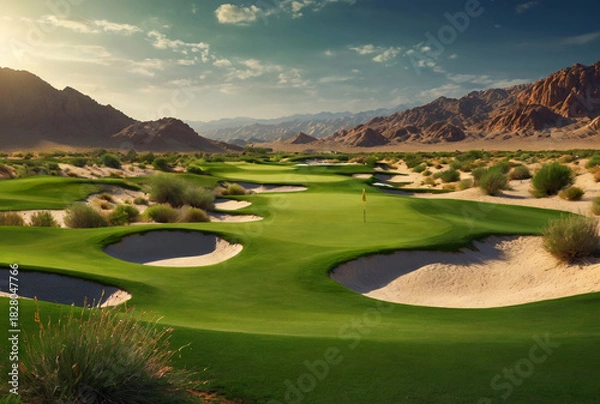 Obraz Green playground for recreation. Golf. Generative AI