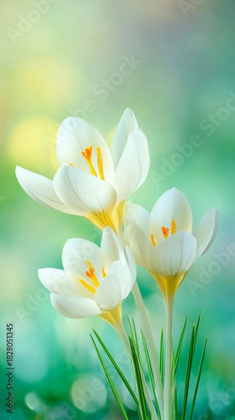 Obraz white crocus flowers