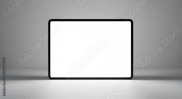 Fototapeta Modern digital tablet device showing blank white screen for mockups and design