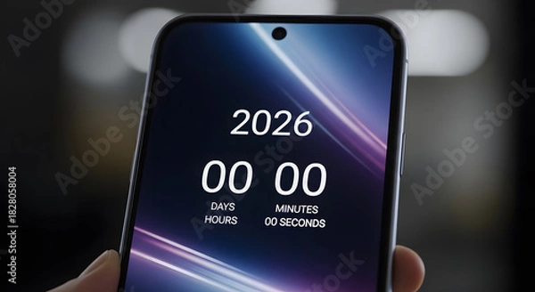Fototapeta Smartphone Countdown to 2026