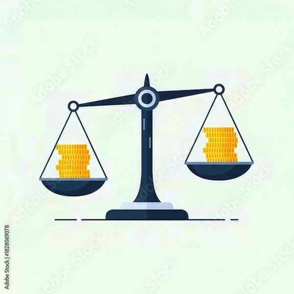 Obraz Equal Pay Balance Scale Vector