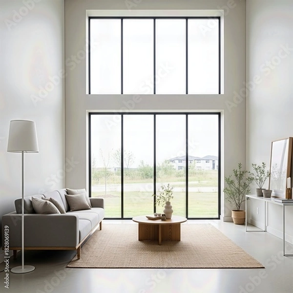 Obraz Minimal modern living room with natural light