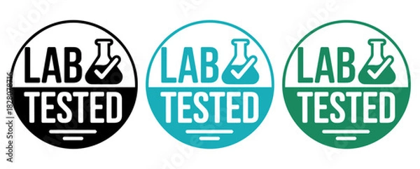 Obraz Lab tested badge set, Lab tested stamp set, Lab tested seal set