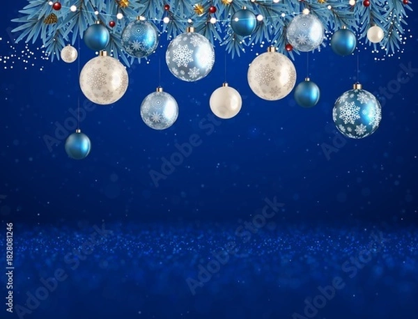 Obraz blue christmas background