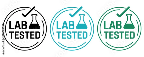Obraz Lab tested badge set, Lab tested stamp set, Lab tested seal set