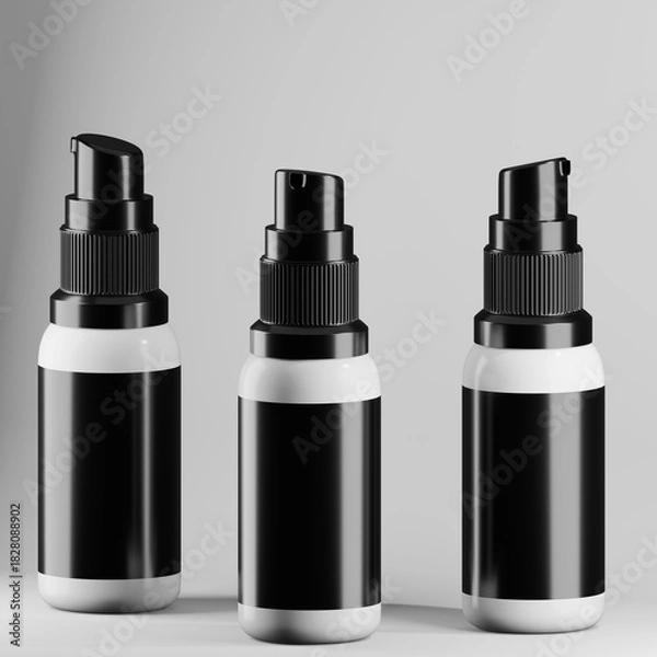 Obraz Three Airless Pump Bottle Mockup Set