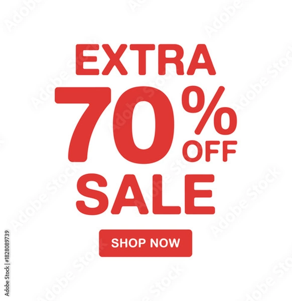 Fototapeta Extra 70% off sale with a shop now button.