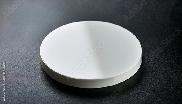 Obraz White Round Coaster On Dark Surface