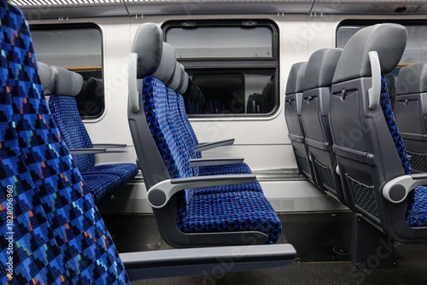 Obraz Comfortable seats in a train car, side view