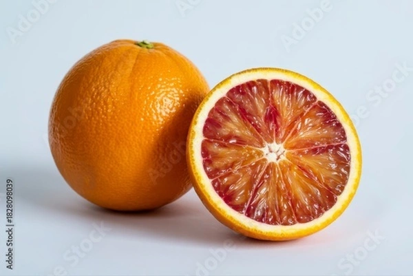 Obraz Vibrant blood oranges offer a juicy citrus burst, perfect for healthy eating campaigns and vibrant culinary content creation with fresh, tangy flavor