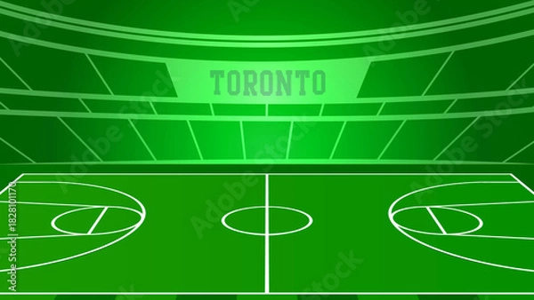 Fototapeta Toronto Basketball City Name and Ground Field with Colorful Background , Vector Illustration Abstract image