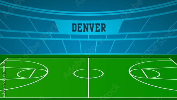 Fototapeta Denver Basketball City Name and Ground Field with Colorful Background , Vector Illustration Abstract image