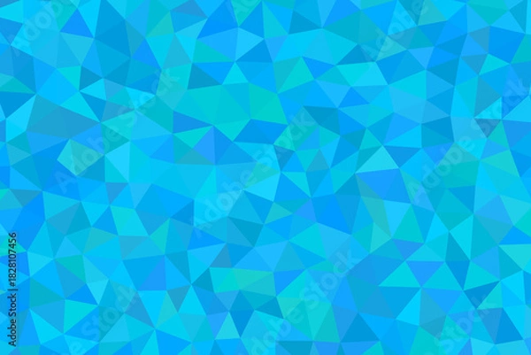 Fototapeta A mesmerizing mosaic of vibrant blue triangles creates a captivating abstract pattern, evoking a sense of depth