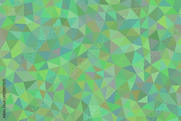 Obraz An abstract low poly background with a vibrant mix of green, blue, and brown hues creating a mosaic pattern
