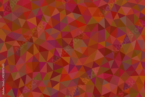 Obraz Abstract geometric background with triangles in shades of red, pink, and brown creating a mosaic pattern