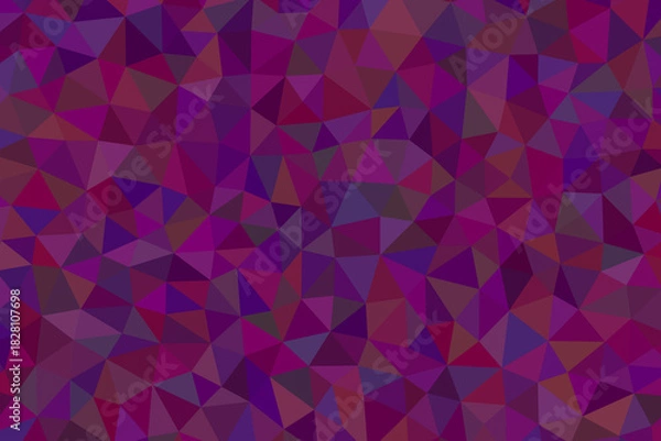 Obraz A vibrant mosaic of purple and magenta triangles creates a captivating geometric pattern, full of depth and texture