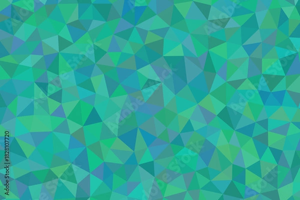 Obraz Abstract geometric background with shades of green and blue creating a mosaic pattern of triangles
