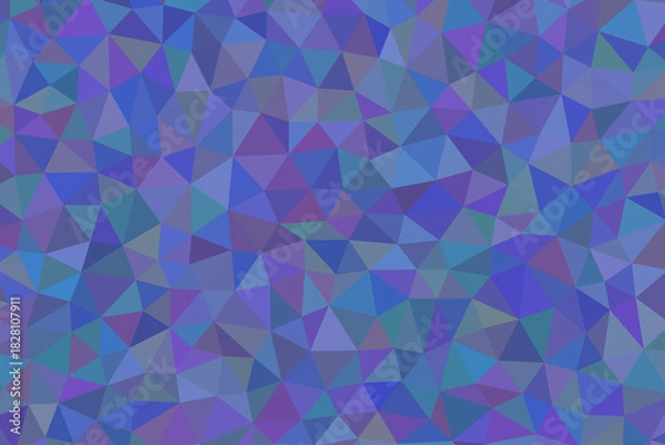 Fototapeta Geometric mosaic pattern with shades of blue, purple, and teal creating a modern and vibrant background