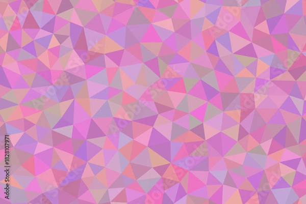 Obraz Abstract geometric background with pink, purple, and orange triangles creating a mosaic pattern