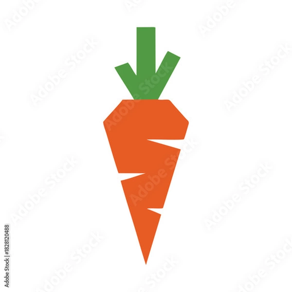 Fototapeta vector carrot on a white
